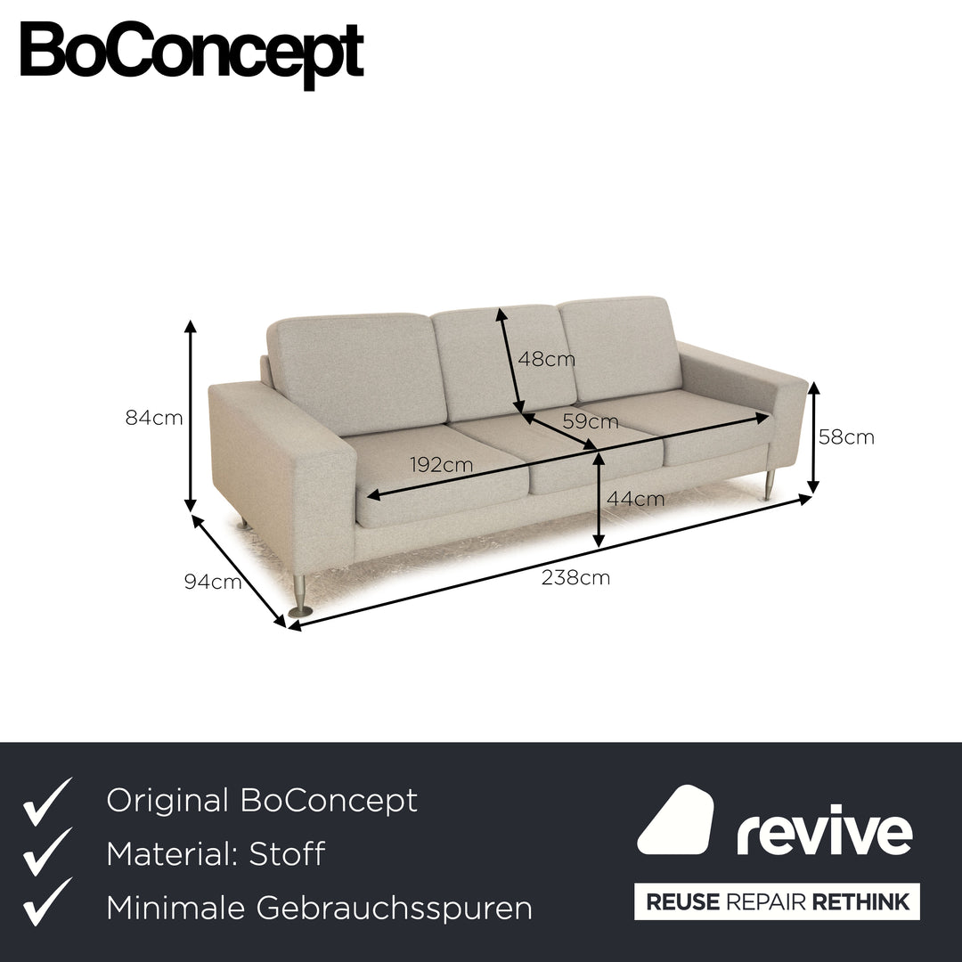 BoConcept Indivi Stoff Dreisitzer Grau Sofa Couch