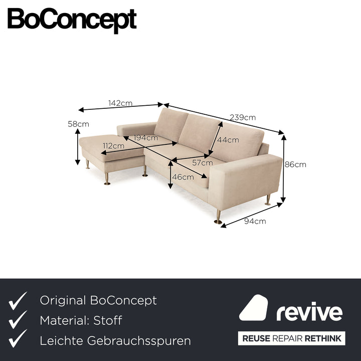 BoConcept Indivi Stoff Ecksofa Grau Recamiere Links Sofa Couch