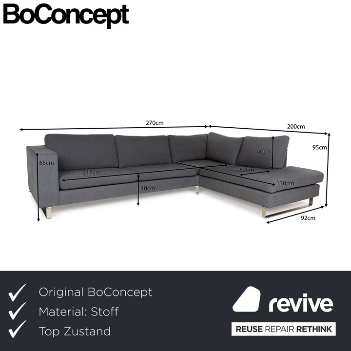BoConcept Indivi Stoff Ecksofa Grau Sofa Couch