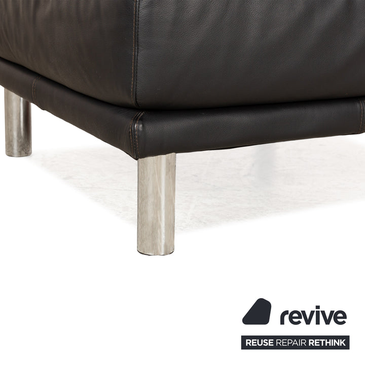 BoConcept Leder Hocker Schwarz