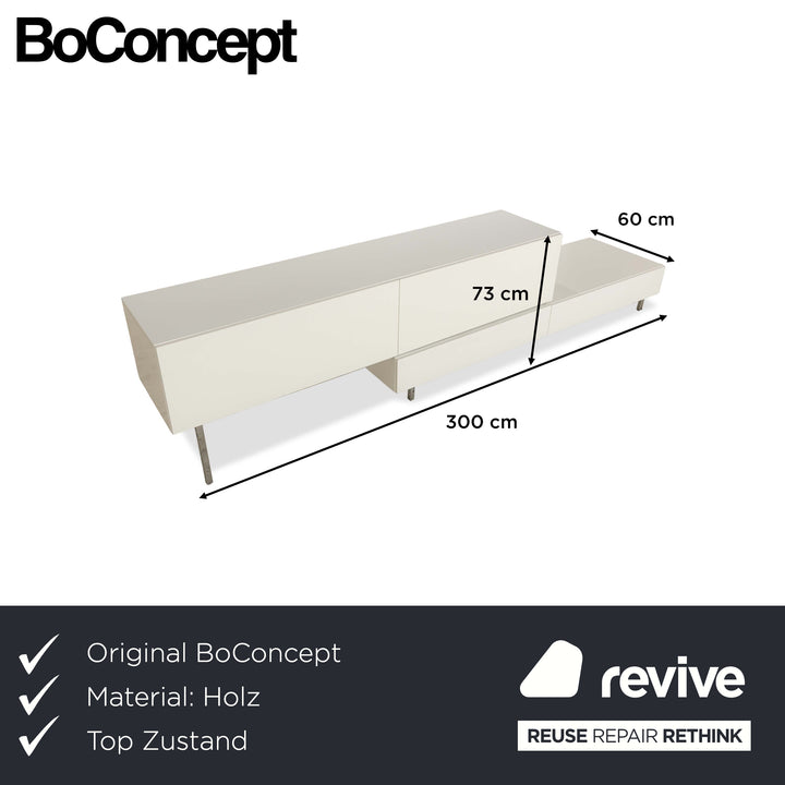 BoConcept Lugano Holz Sideboard Weiß Creme