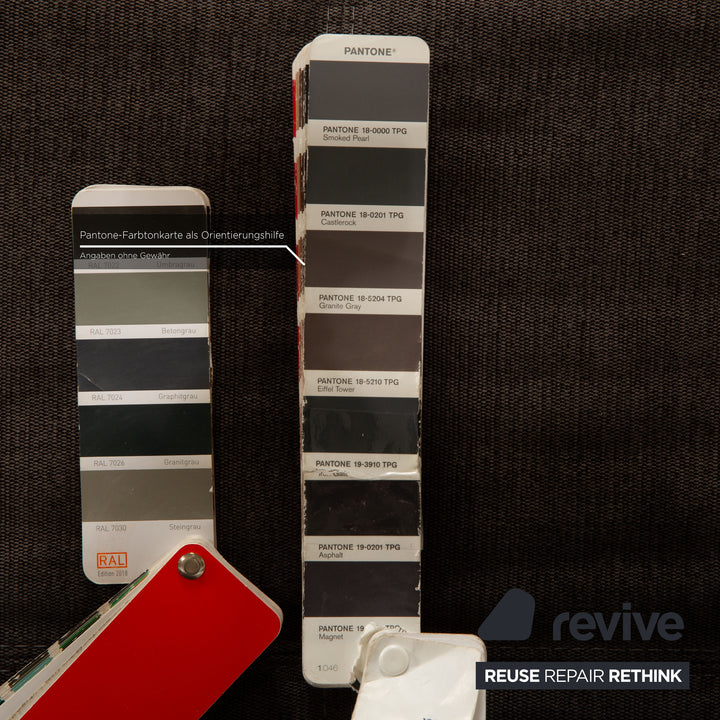 BoConcept Mezzo Stoff Ecksofa  Dunkelgrau Braun Recamiere Links Sofa Couch