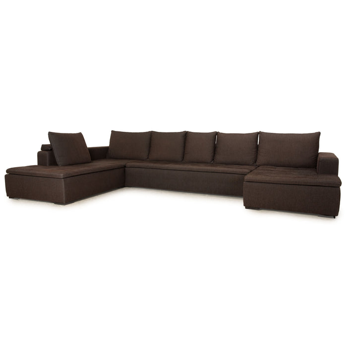 BoConcept Mezzo Stoff Ecksofa  Dunkelgrau Braun Recamiere Links Sofa Couch