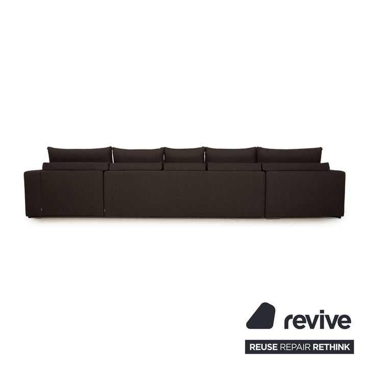 BoConcept Mezzo Stoff Ecksofa  Dunkelgrau Braun Recamiere Links Sofa Couch