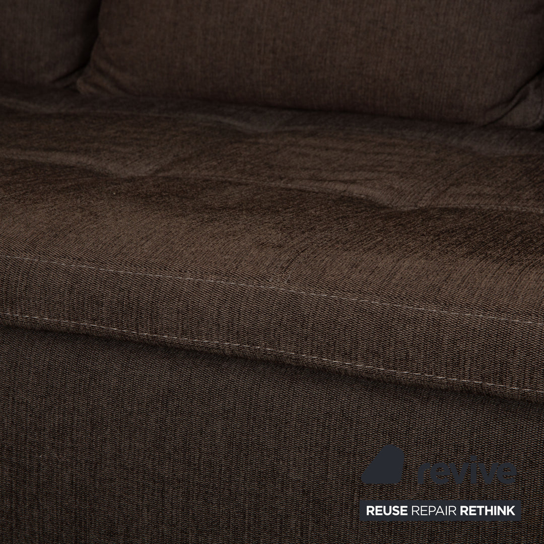BoConcept Mezzo Stoff Ecksofa  Dunkelgrau Braun Recamiere Links Sofa Couch