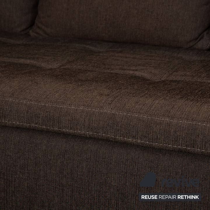 BoConcept Mezzo Stoff Ecksofa  Dunkelgrau Braun Recamiere Links Sofa Couch