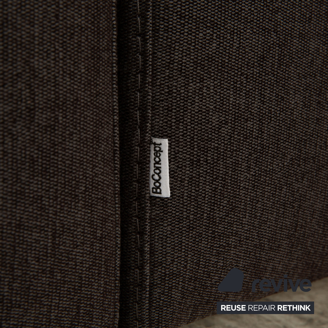 BoConcept Mezzo Stoff Ecksofa  Dunkelgrau Braun Recamiere Links Sofa Couch