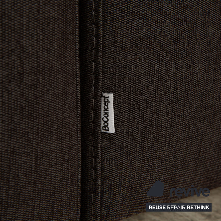 BoConcept Mezzo Stoff Ecksofa  Dunkelgrau Braun Recamiere Links Sofa Couch