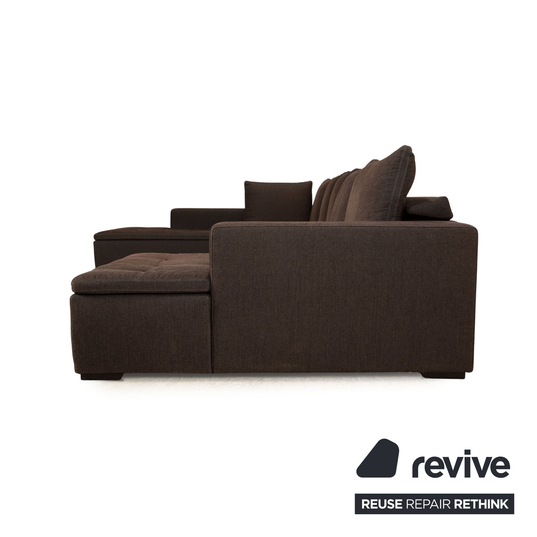 BoConcept Mezzo Stoff Ecksofa  Dunkelgrau Braun Recamiere Links Sofa Couch