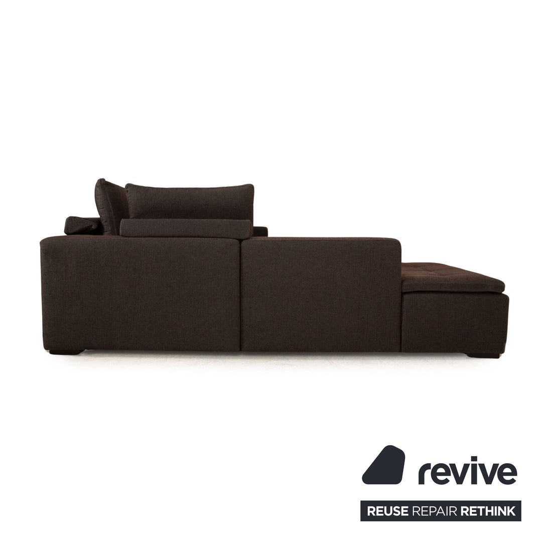 BoConcept Mezzo Stoff Ecksofa  Dunkelgrau Braun Recamiere Links Sofa Couch