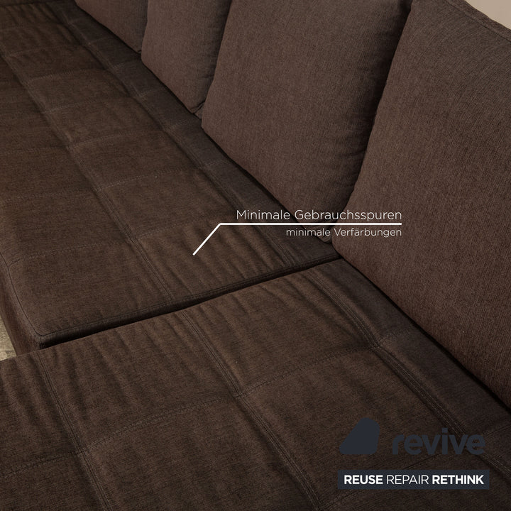 BoConcept Mezzo Stoff Ecksofa  Dunkelgrau Braun Recamiere Links Sofa Couch
