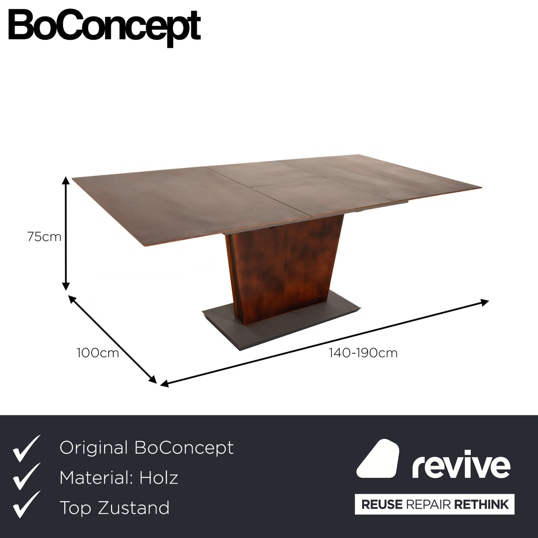BoConcept Milano Holz Esstisch Braun Walnuss 140/190 x 75 x 100 cm