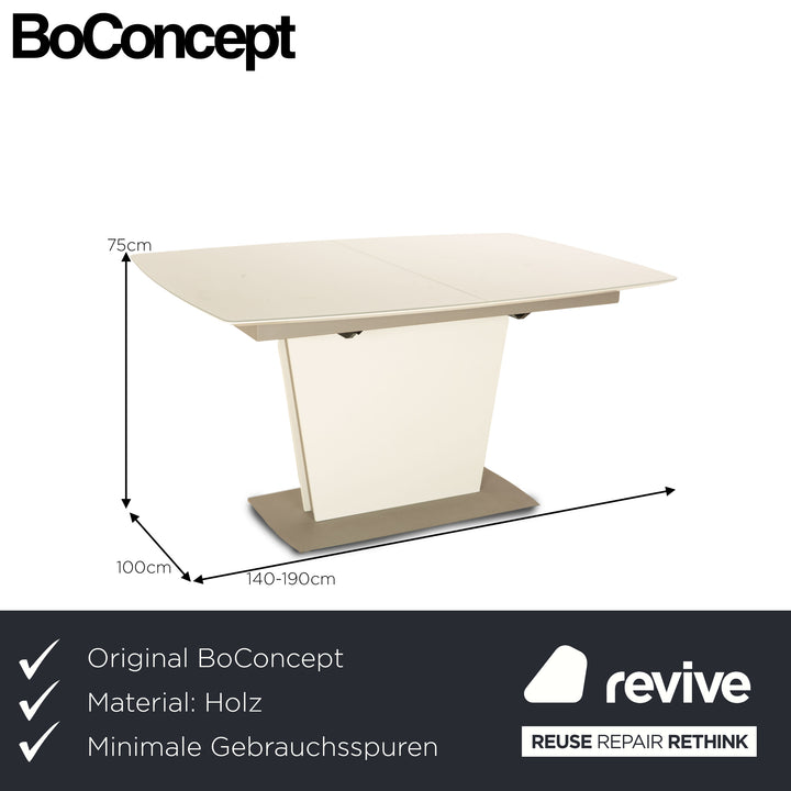 BoConcept Milano Holz Esstisch Weiß Ausziehfunktion 140/190 x 75 x 100