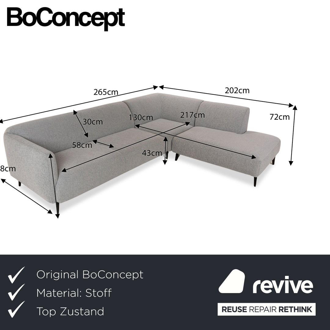 BoConcept Modena Stoff Ecksofa Grau Sofa Couch