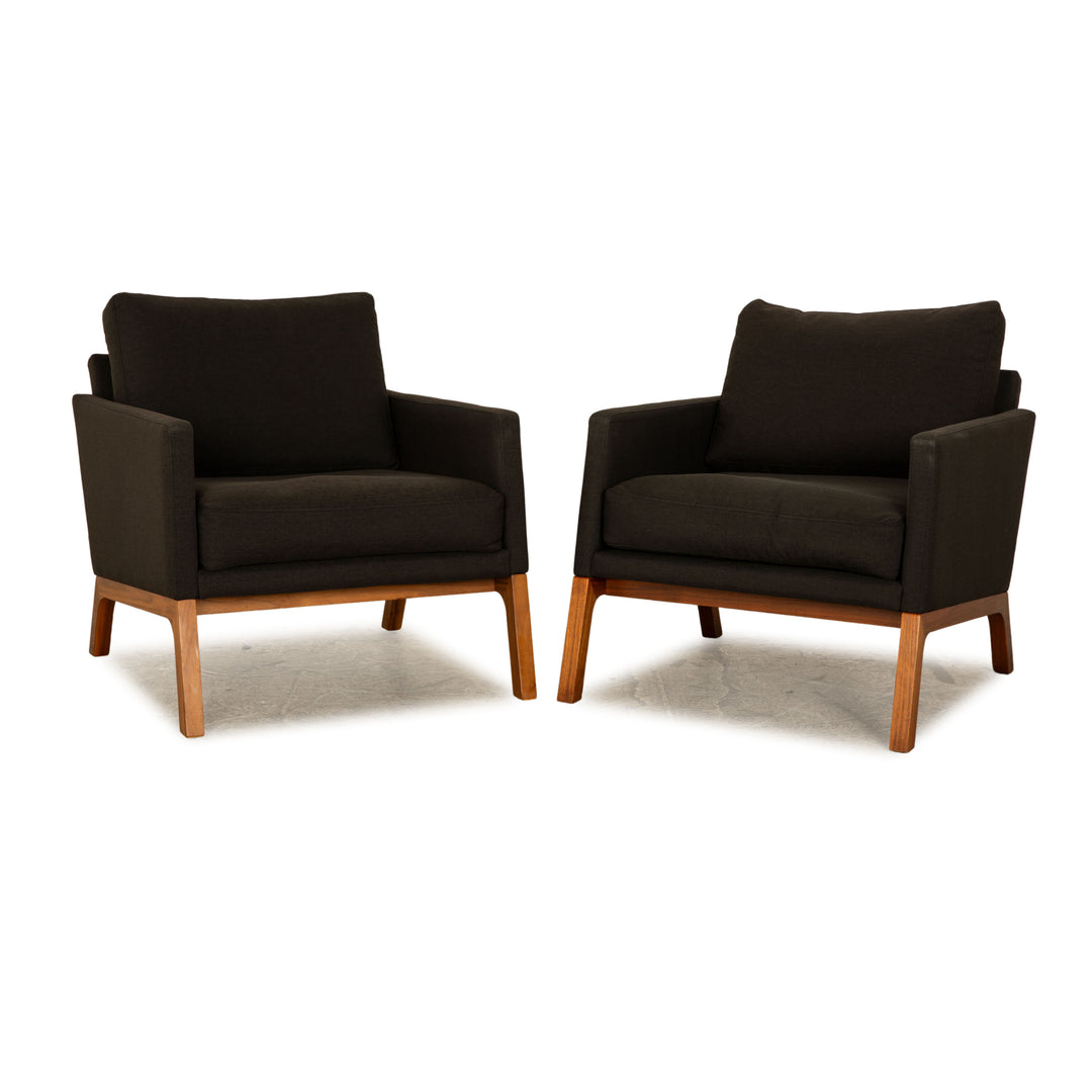 BoConcept Monte Stoff Sessel Garnitur Grau 2x Sessel