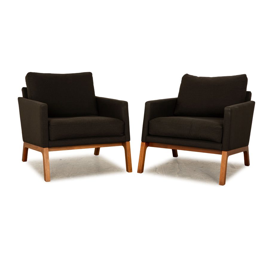 BoConcept Monte Stoff Sessel Garnitur Grau 2x Sessel