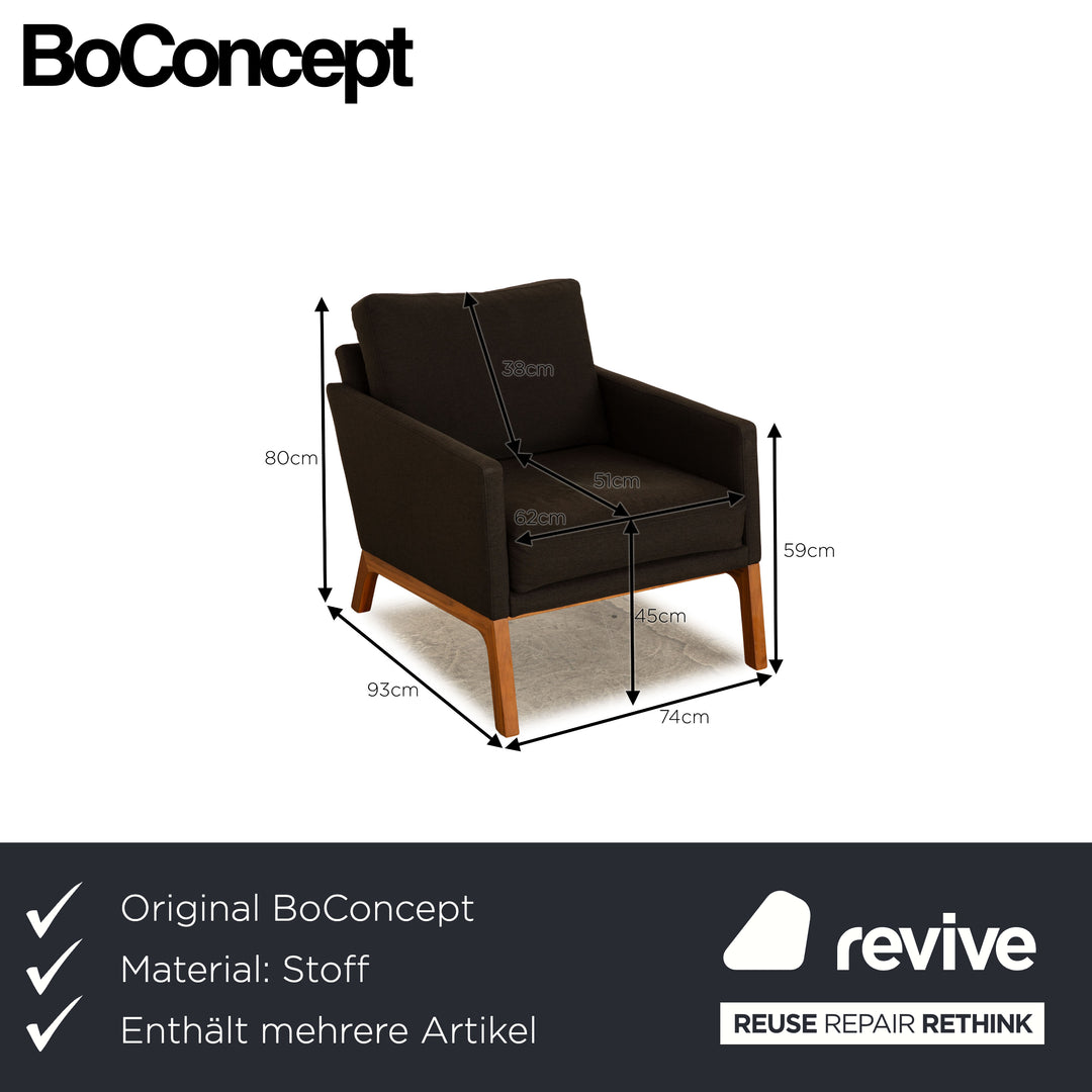 BoConcept Monte Stoff Sessel Garnitur Grau 2x Sessel
