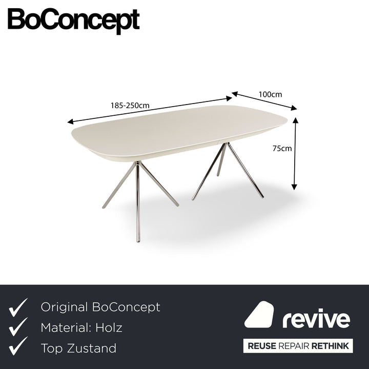BoConcept Ottawa Holz Esstisch Weiß Ausziehfunktion 185-250 x 75 x 100cm