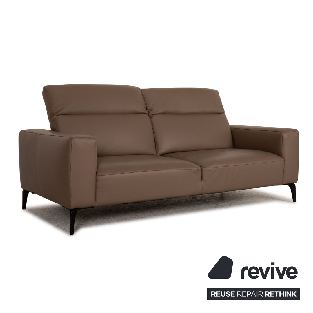 BoConcept Zürich Leder Zweisitzer Braun Taupe Sofa Couch Funktion