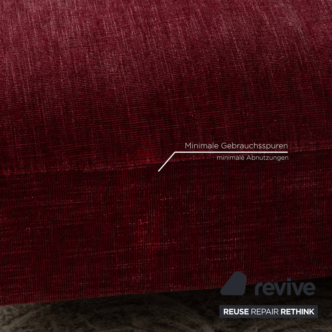 BoConcept Zürich Stoff Ecksofa Recamiere Links Rot	Sofa Couch manuelle Funktion