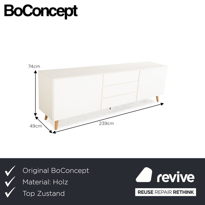 BoConcept Lugano Holz Sideboard Creme Weiß