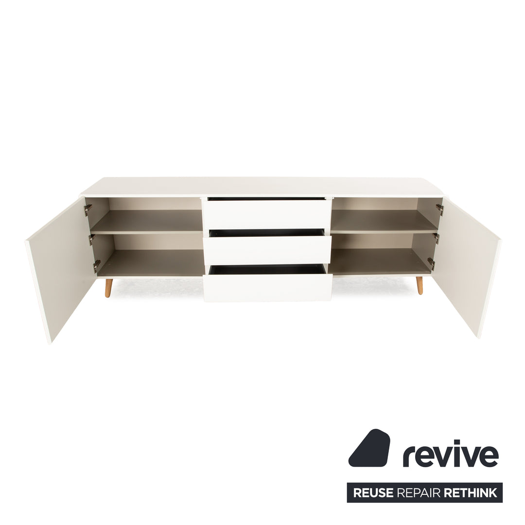 BoConcept Lugano Holz Sideboard Creme Weiß
