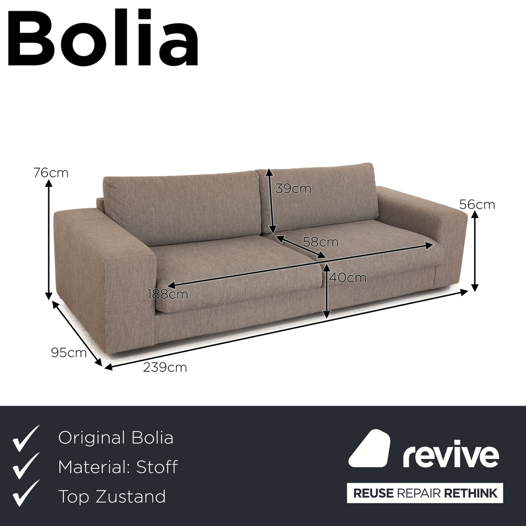 Bolia Sepia Stoff Dreisitzer Grau Sofa Couch