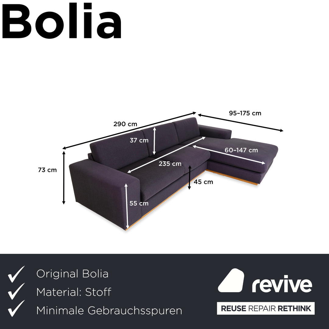 Bolia Sepia Stoff Ecksofa Sofa Couch Grau Recamiere Rechts