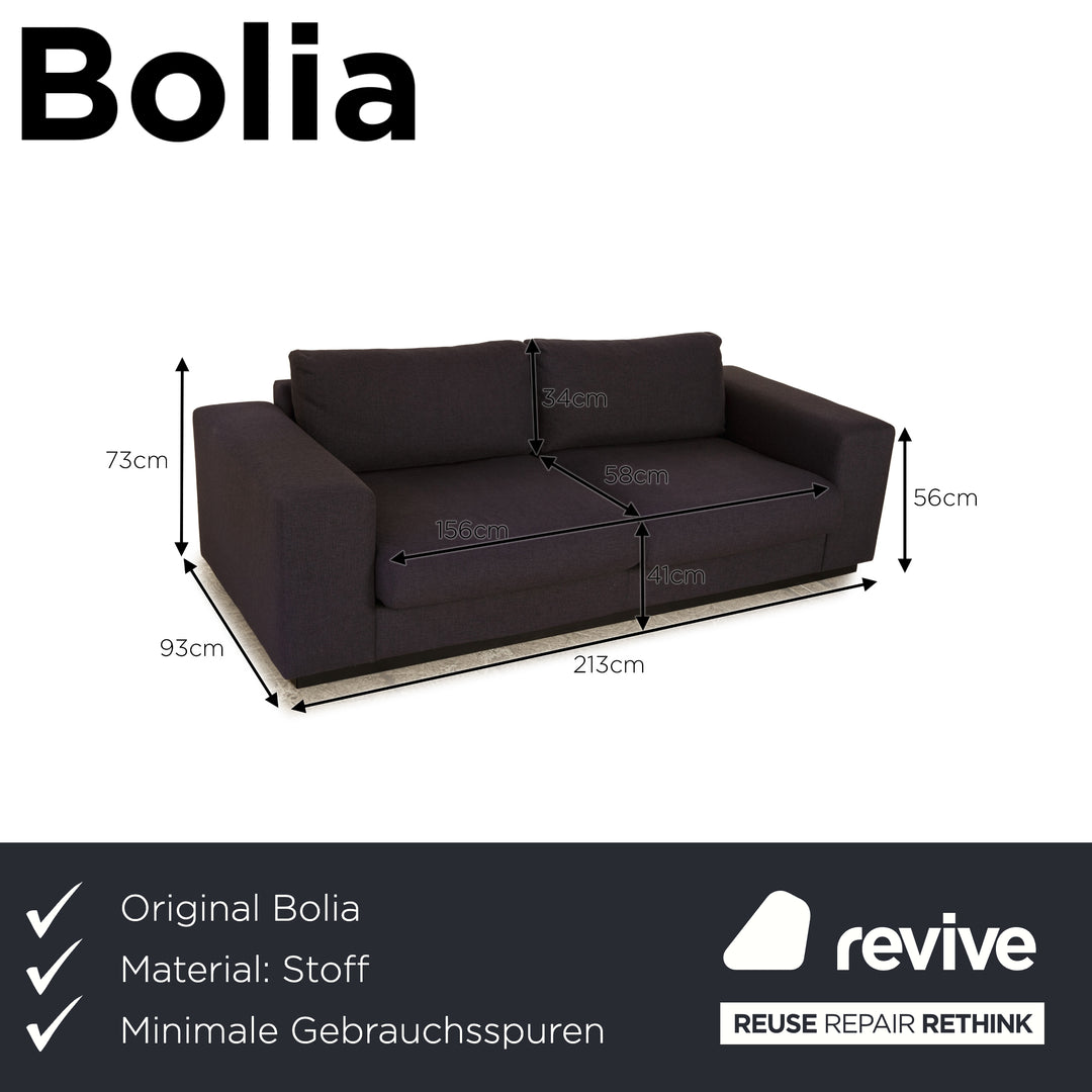 Bolia Sepia Stoff Zweisitzer Dunkelblau Grau Sofa Couch