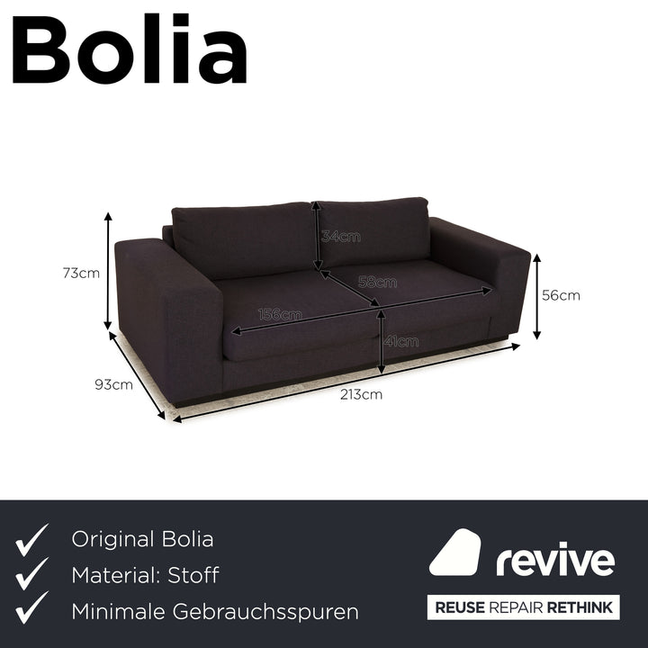 Bolia Sepia Stoff Zweisitzer Dunkelblau Grau Sofa Couch