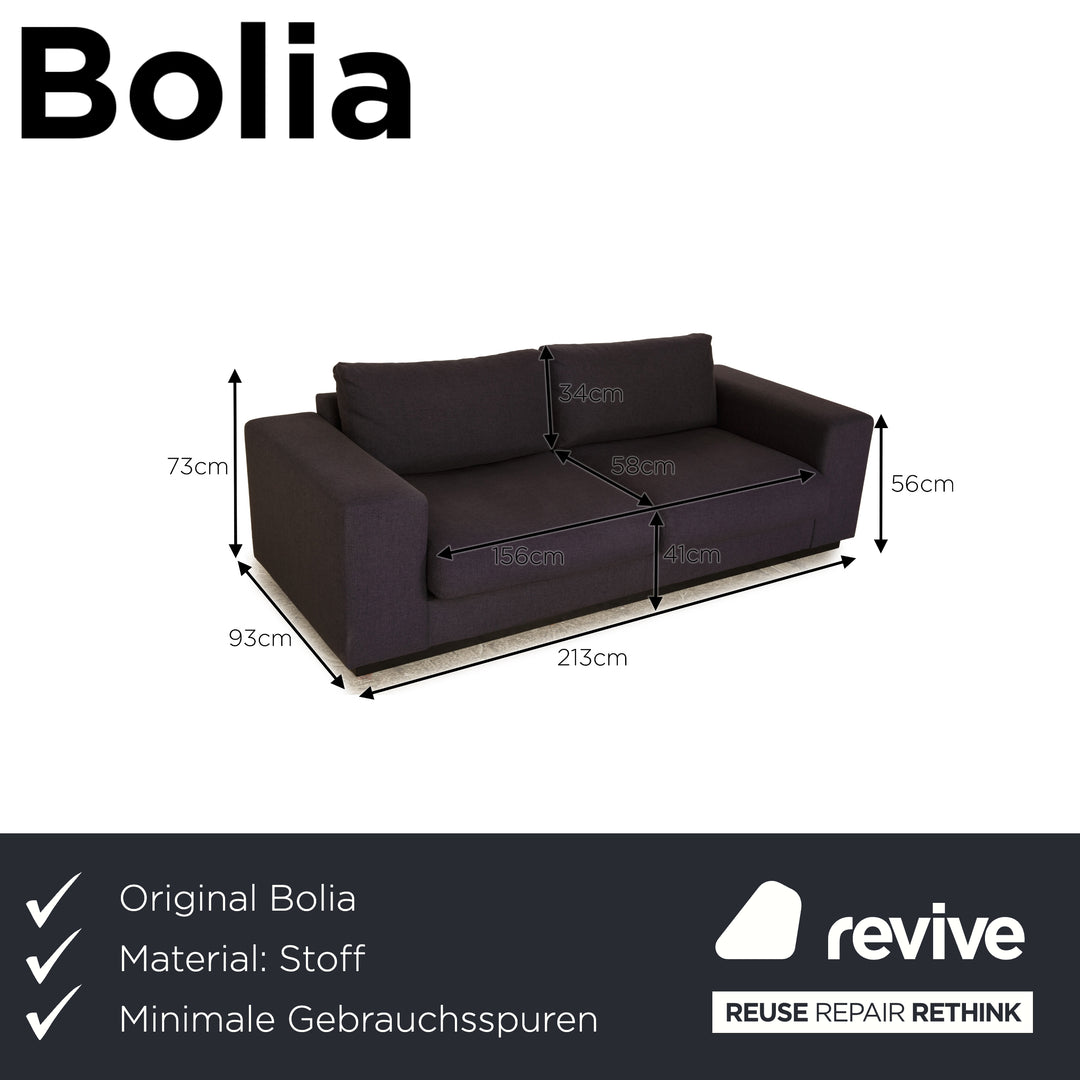 Bolia Sepia Stoff Zweisitzer Dunkelblau Grau Sofa Couch