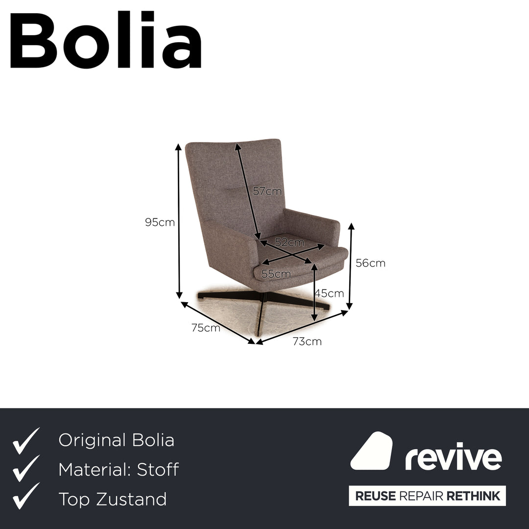 Bolia Stoff Sessel Drehfunktion Grau
