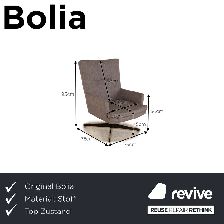 Bolia Stoff Sessel Drehfunktion Grau
