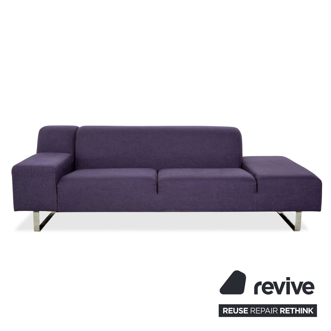 Bolia Stoff Sofa Garnitur Dreisitzer + Zweisitzer Lila Blau Couch