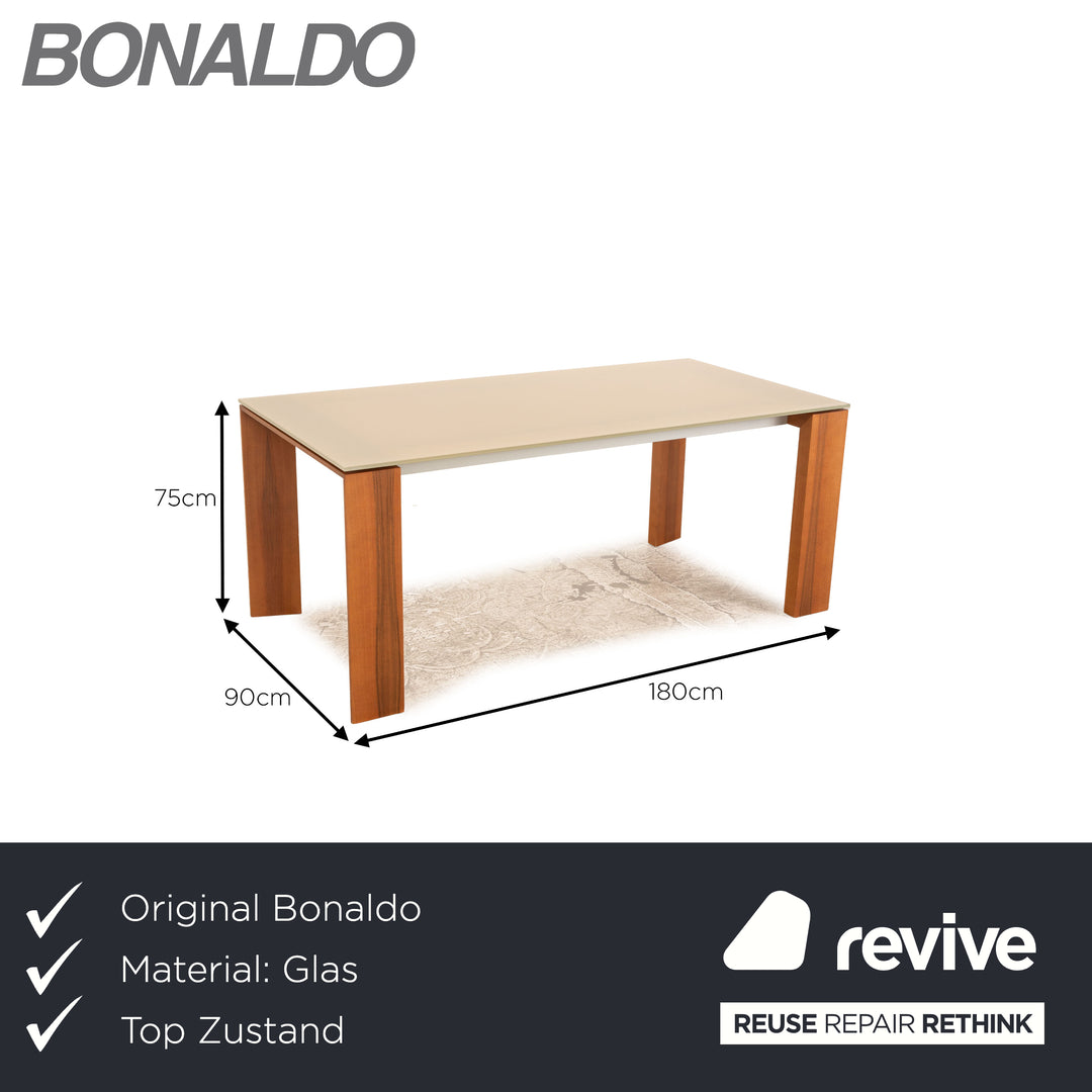 Bonaldo Glas Esstisch Beige Esszimmer 180 x 90 cm