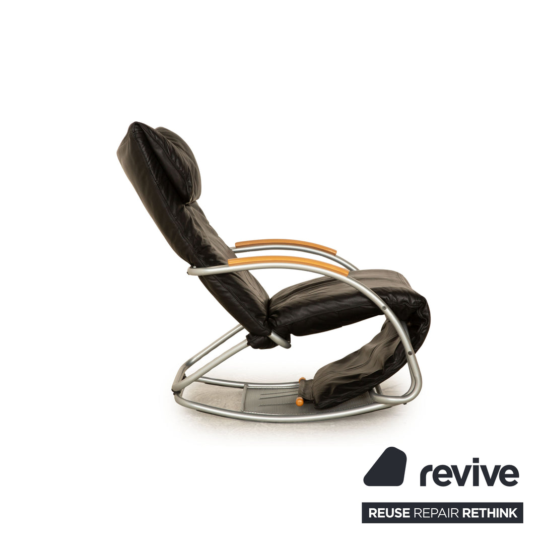 Bonaldo Swing Plus Leder Sessel Schwarz manuelle Funktion