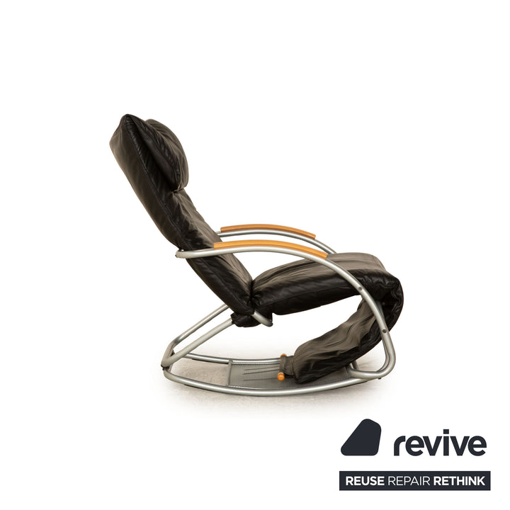 Bonaldo Swing Plus Leder Sessel Schwarz manuelle Funktion
