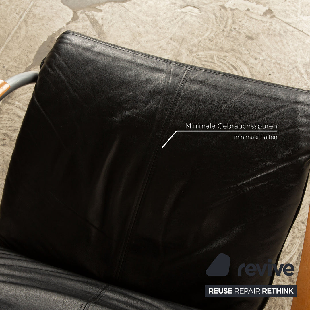 Bonaldo Swing Plus Leder Sessel Schwarz manuelle Funktion