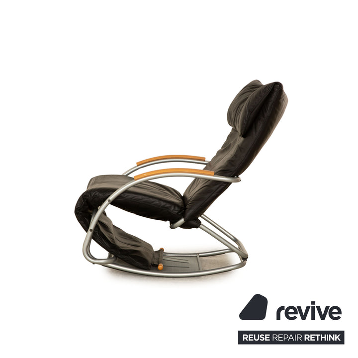 Bonaldo Swing Plus Leder Sessel Schwarz manuelle Funktion
