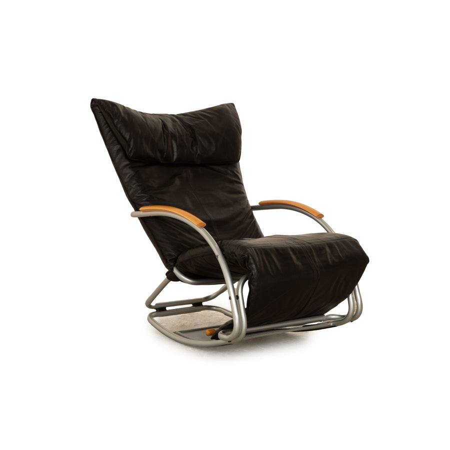 Bonaldo Swing Plus Leder Sessel Schwarz manuelle Funktion