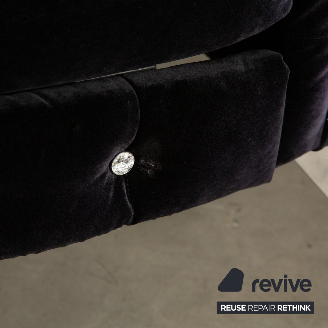 Bretz Chelsea Stoff Dreisitzer Schwarz manuelle Funktion Schlaffunktion Sofa Couch