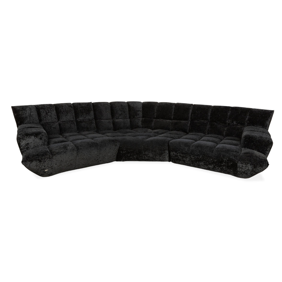 Bretz Cloud 7 Stoff Ecksofa Schwarz	Sofa Couch Samt
