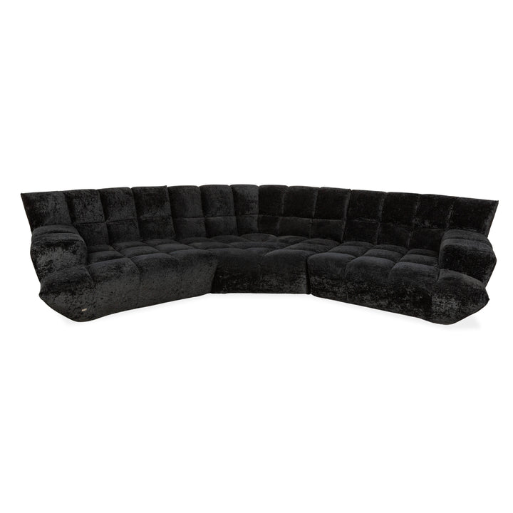 Bretz Cloud 7 Stoff Ecksofa Schwarz	Sofa Couch Samt