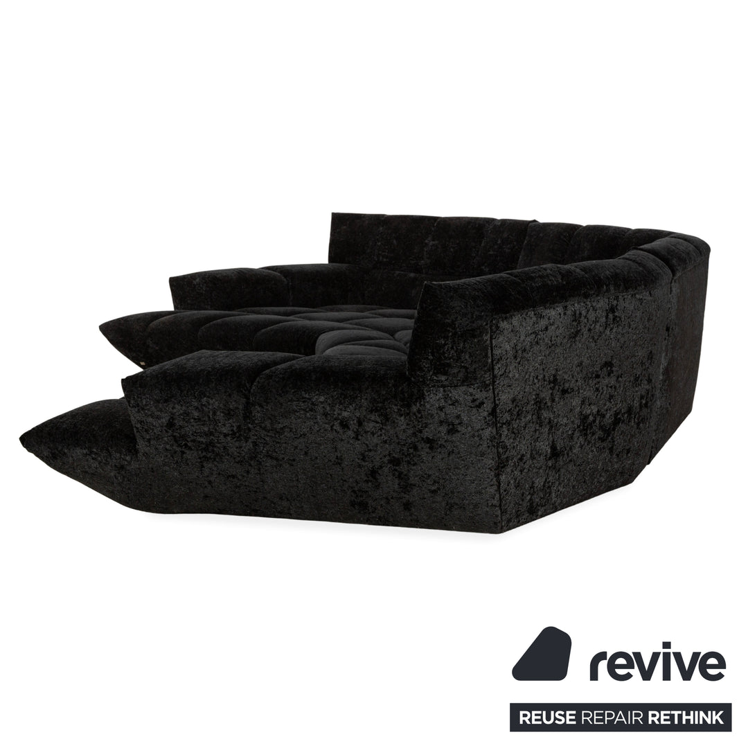 Bretz Cloud 7 Stoff Ecksofa Schwarz	Sofa Couch Samt