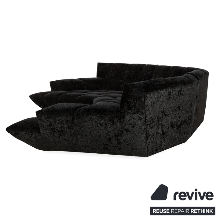 Bretz Cloud 7 Stoff Ecksofa Schwarz	Sofa Couch Samt
