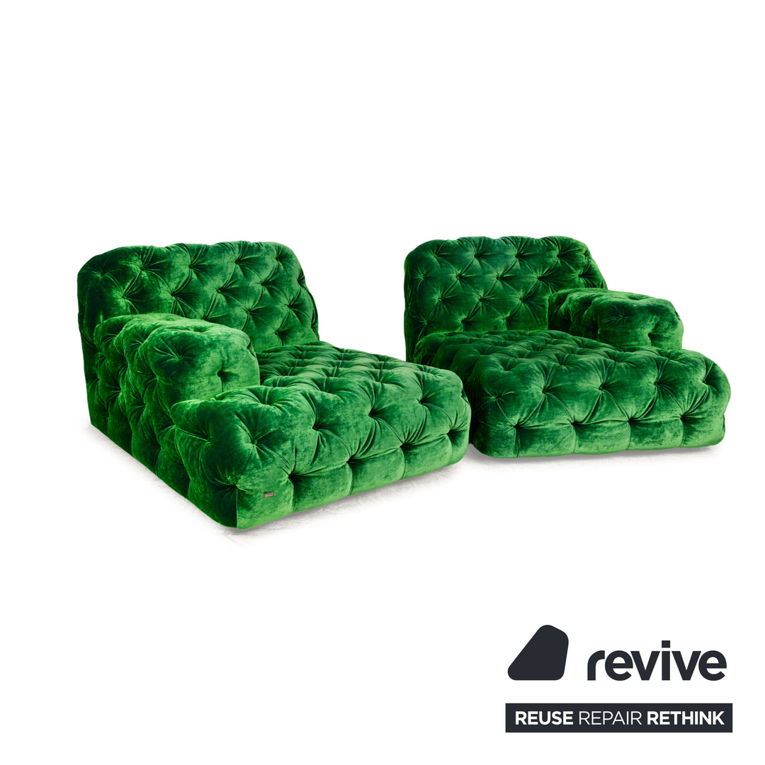 Bretz Cocoa Island Stoff Zweisitzer Grün Samt	Sofa Couch