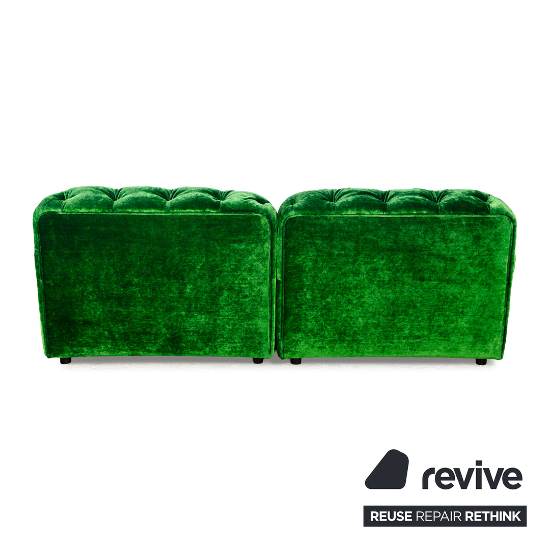 Bretz Cocoa Island Stoff Zweisitzer Grün Samt	Sofa Couch