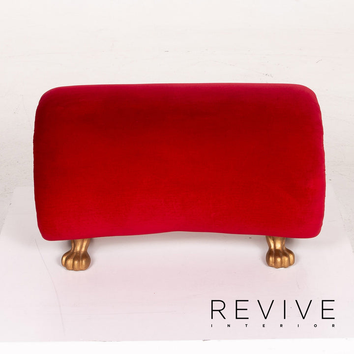Bretz Gaudi Samt Stoff Hocker Rot Ottoman #14262