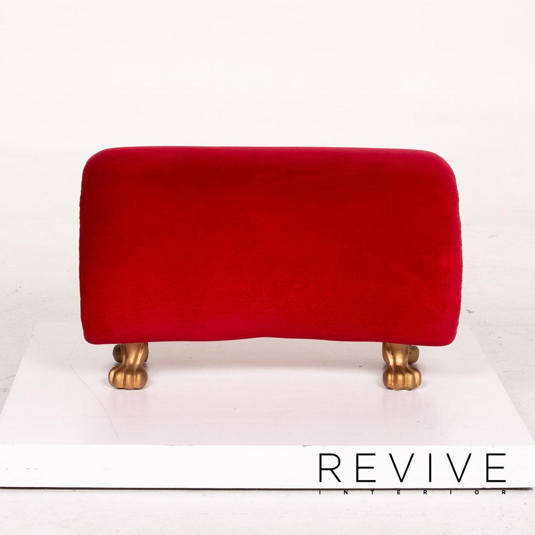 Bretz Gaudi Samt Stoff Hocker Rot Ottoman #14262