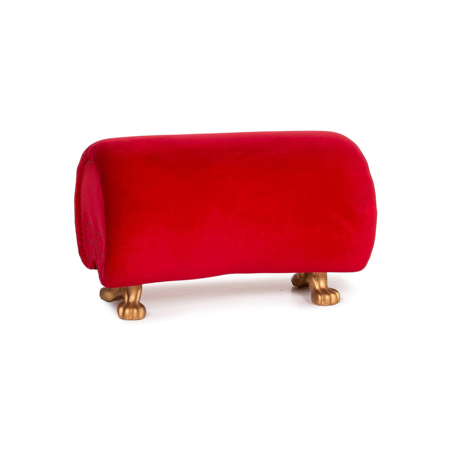 Bretz Gaudi Samt Stoff Hocker Rot Ottoman #14262
